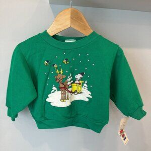 VTG 12m Snoopy Christmas Sweatshirt Charlie Brown & Gang Infant Toddler w/ Tags